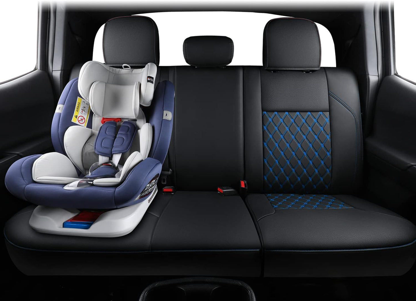 Tacoma Full-Set Seat Covers Fit Tacoma 2016 2017 2018 2019 2020 2021 2022 2023 Double/Crew Cab Only, with Faux Leather