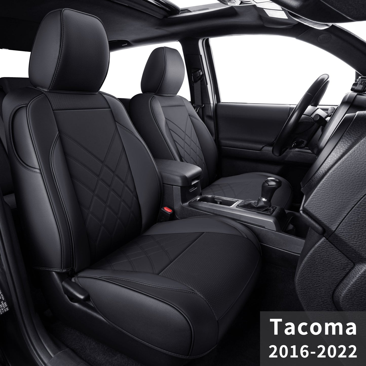 Tacoma Full Seat Covers, suitable for Tacoma 2016-2023 Seat covers for five persons double cab, artificial leather, four seasons available, breathable and comfortable