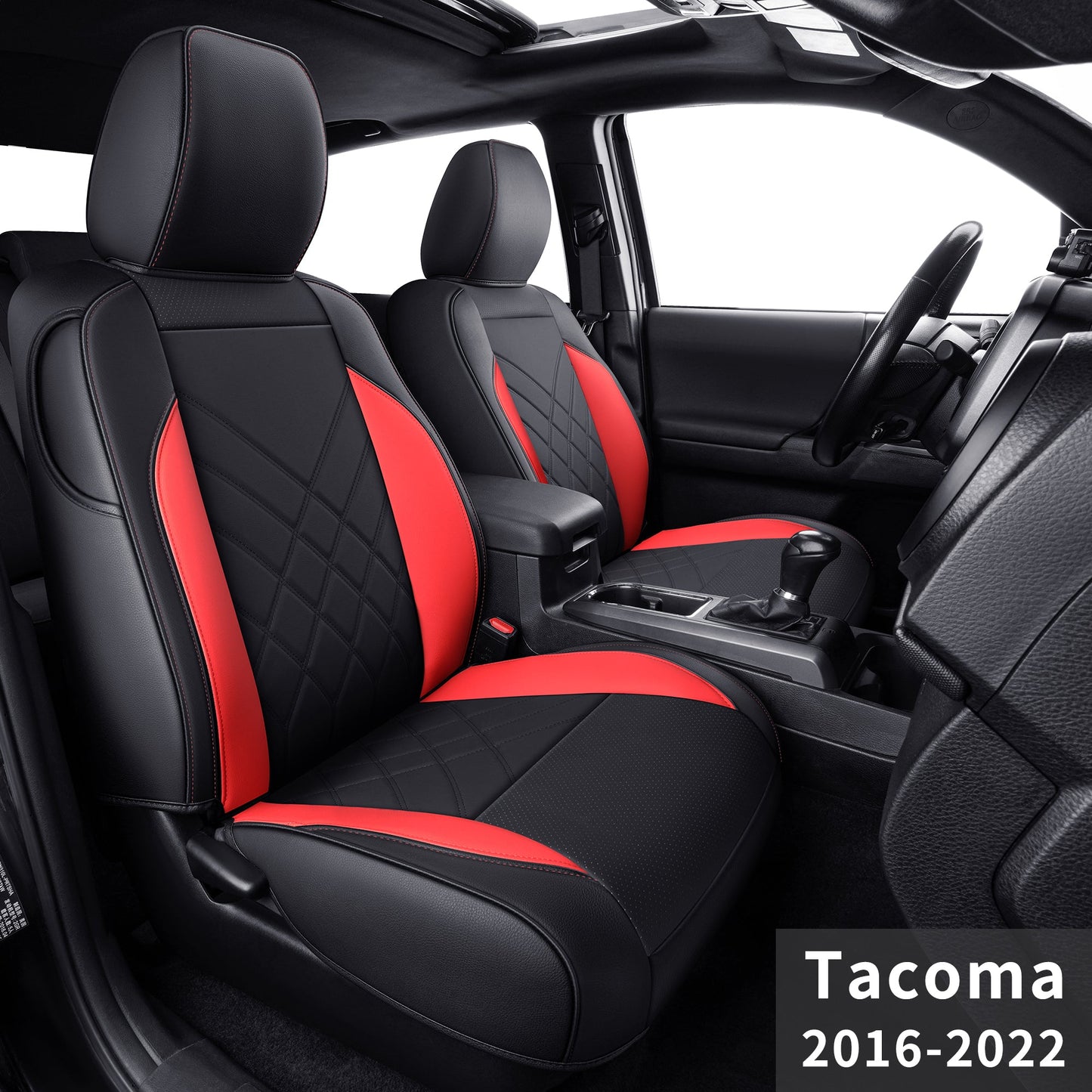 Tacoma Full Seat Covers, suitable for Tacoma 2016-2023 Seat covers for five persons double cab, artificial leather, four seasons available, breathable and comfortable