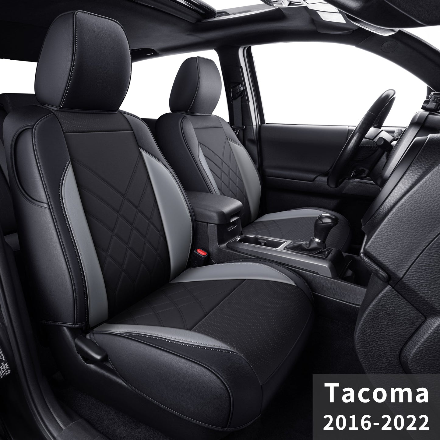 Tacoma Full Seat Covers, suitable for Tacoma 2016-2023 Seat covers for five persons double cab, artificial leather, four seasons available, breathable and comfortable