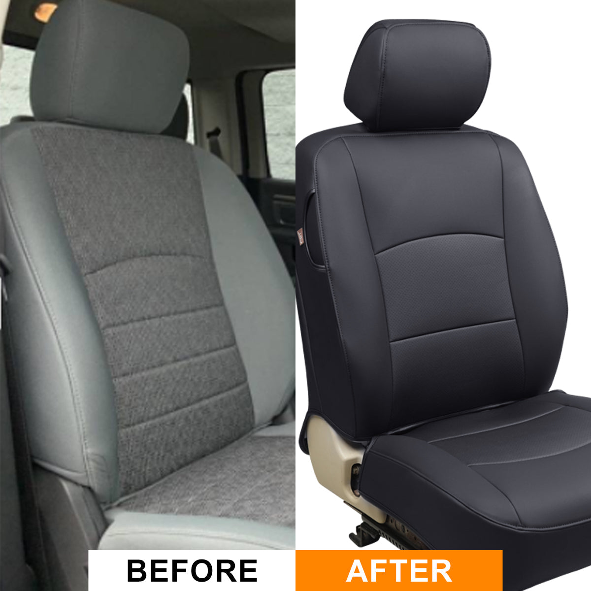 Ram 1500 2011-2019 2020 2021 2022 2023 2024 Crew Cab Waterproof Seat Covers FullSet, Custom Fit Ram Bighorn Laramie Limited Rebel Longhorn Pickup with 4/6 Split Rear Seat