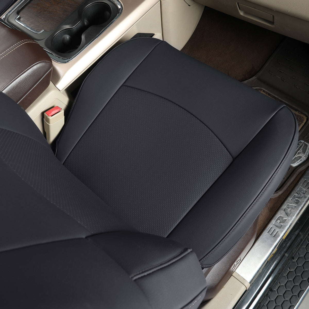 Ram 1500 2011-2019 2020 2021 2022 2023 2024 Crew Cab Waterproof Seat Covers FullSet, Custom Fit Ram Bighorn Laramie Limited Rebel Longhorn Pickup with 4/6 Split Rear Seat