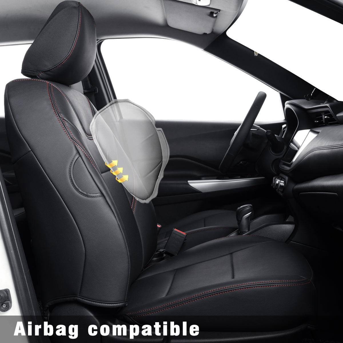 Nissan Kicks Seat Covers Custom,Fit 2018-2024 Kicks Seat Covers SV,SR,S,Front Set,Full Set, Waterproof artificial leather seat cover