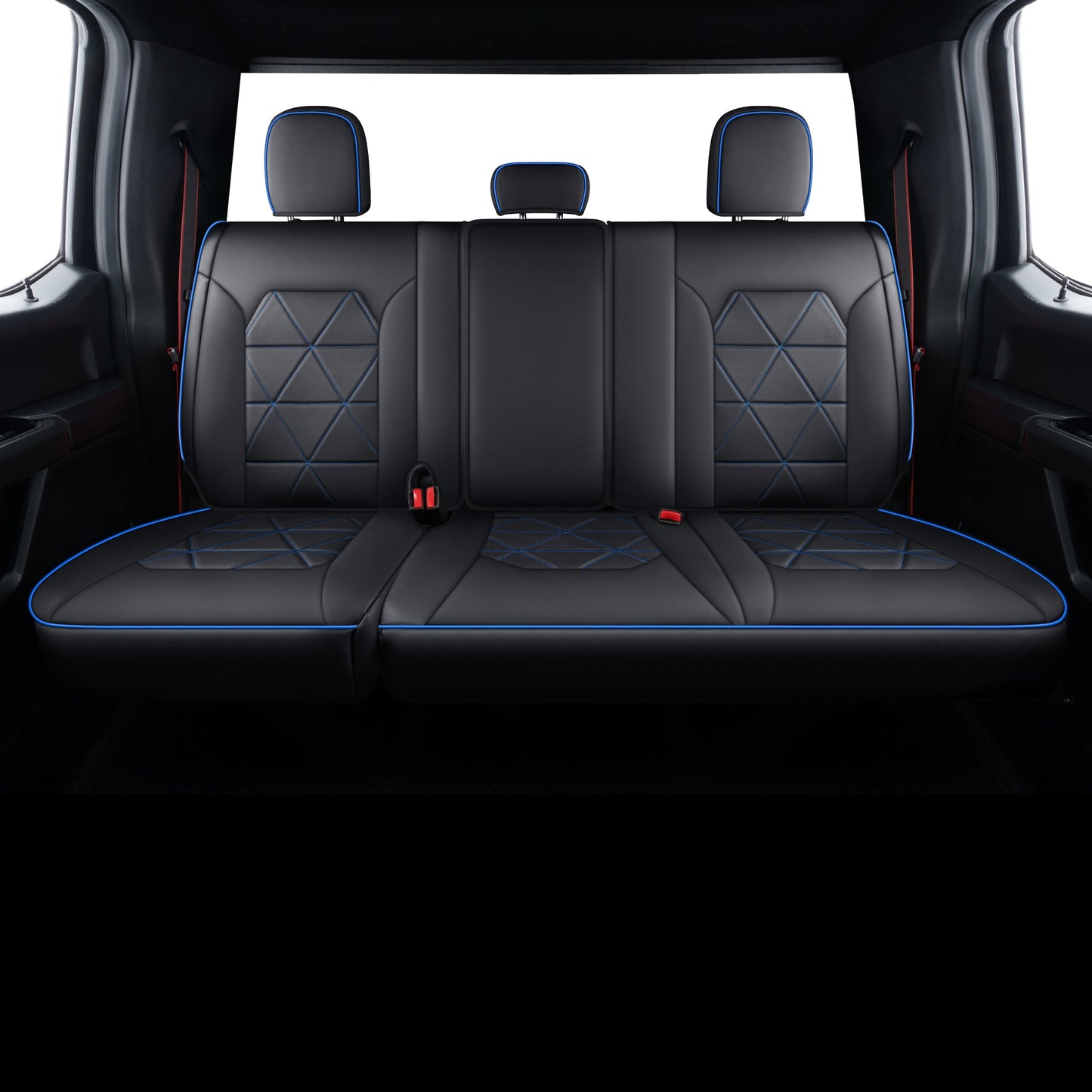 F150 Seat Covers For 2015-2024 F150 CrewCab&2017-2020 F250,F350,F450 CrewCab Waterproof Faux leather