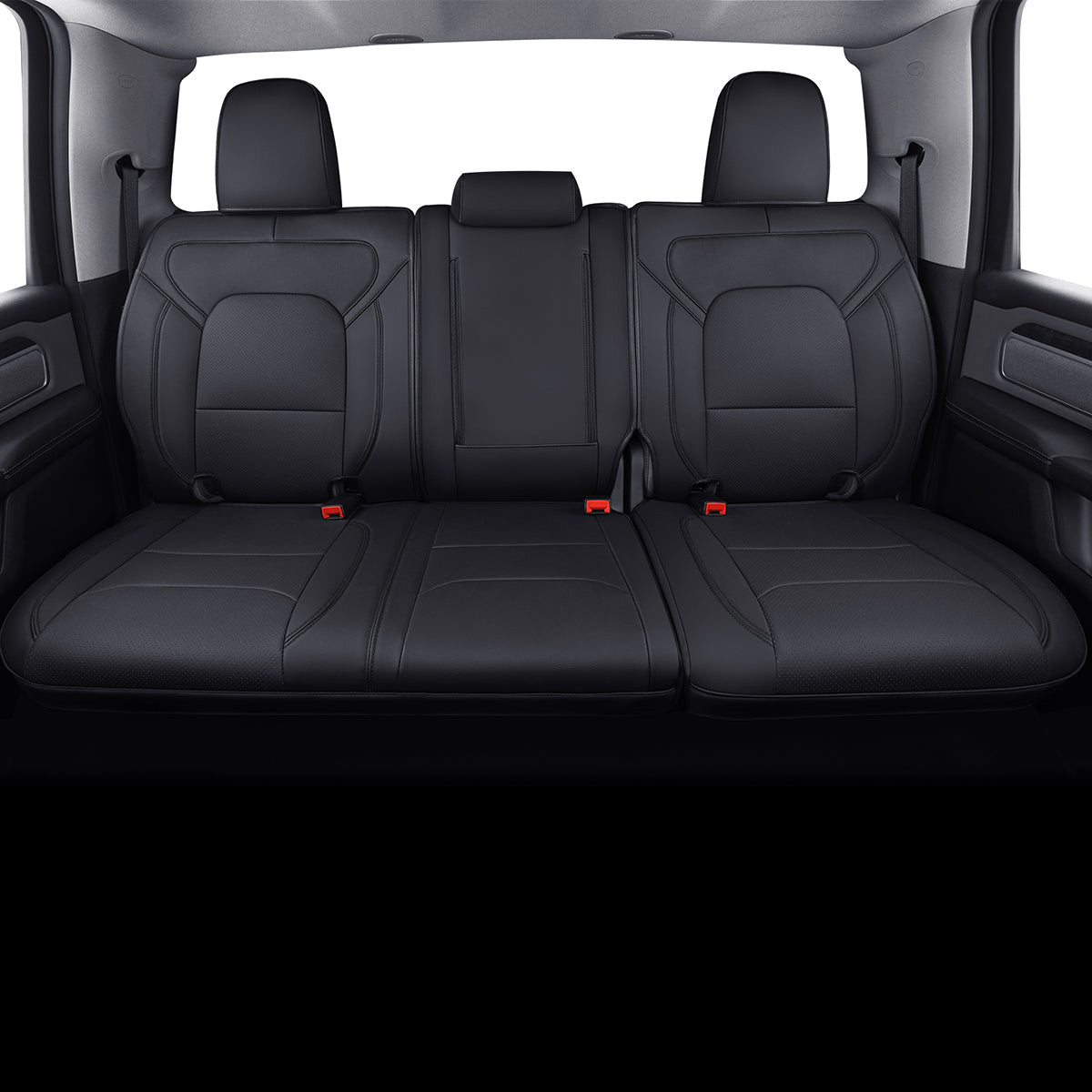 Ram 1500 2011-2019 2020 2021 2022 2023 2024 Crew Cab Waterproof Seat Covers FullSet, Custom Fit Ram Bighorn Laramie Limited Rebel Longhorn Pickup with 4/6 Split Rear Seat