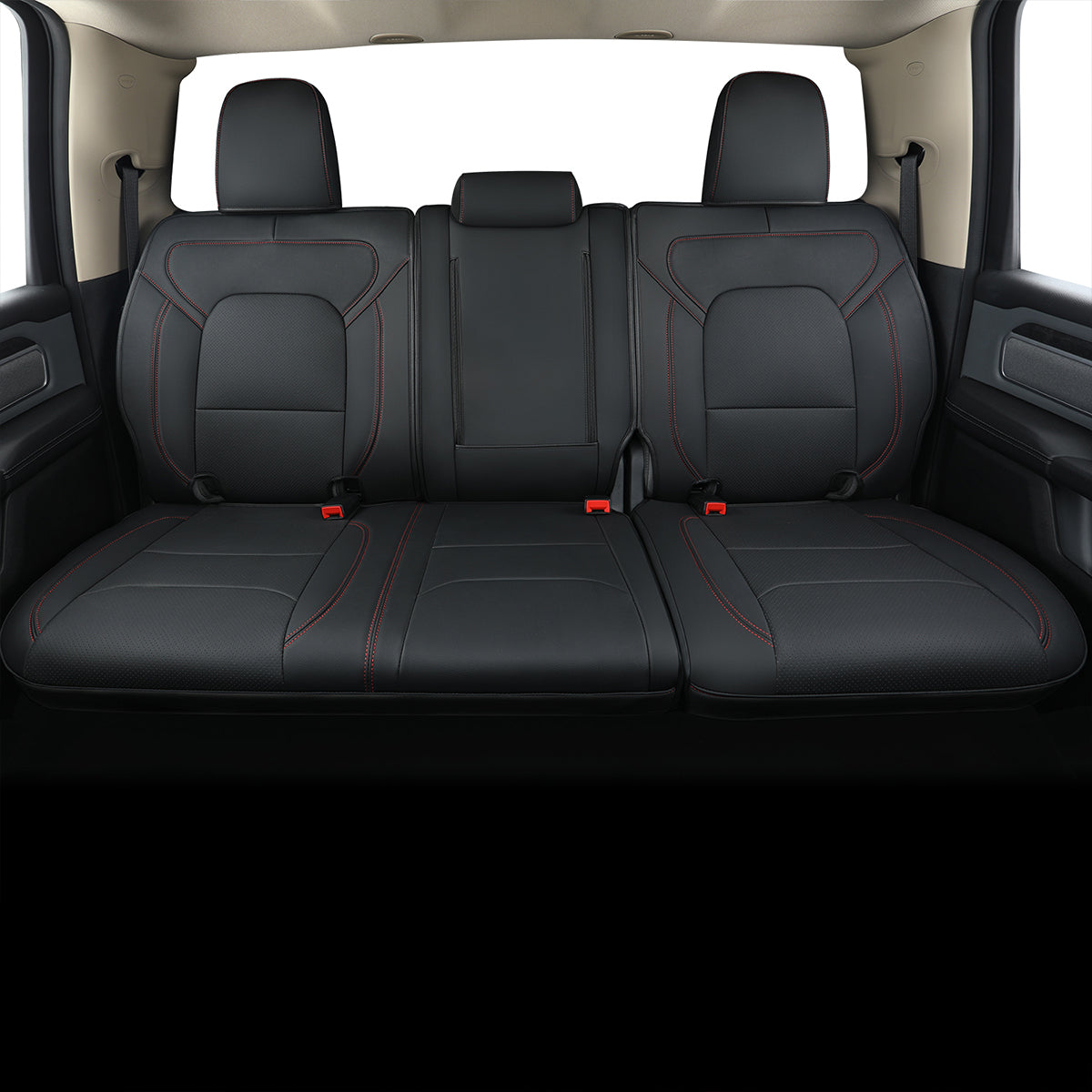 Ram 1500 2011-2019 2020 2021 2022 2023 2024 Crew Cab Waterproof Seat Covers FullSet, Custom Fit Ram Bighorn Laramie Limited Rebel Longhorn Pickup with 4/6 Split Rear Seat