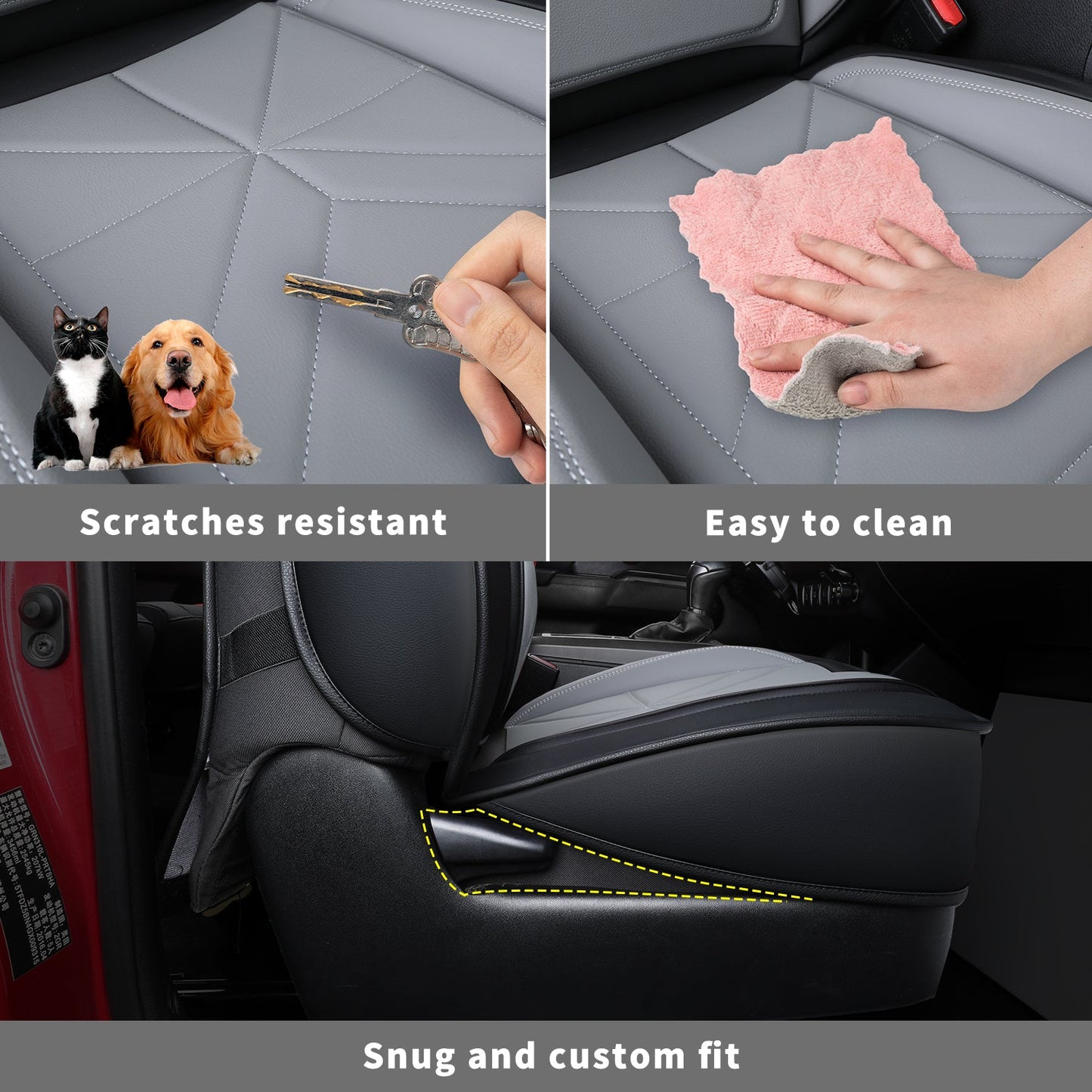 2005-2023 Tacoma Seat Covers Custom Double Cab,Waterproof leather seat cover, all seasons including trims like SR, SR5, Limited, TRD Off Road, TRD Pro, TRD Sport, etc. comfortable and breathable