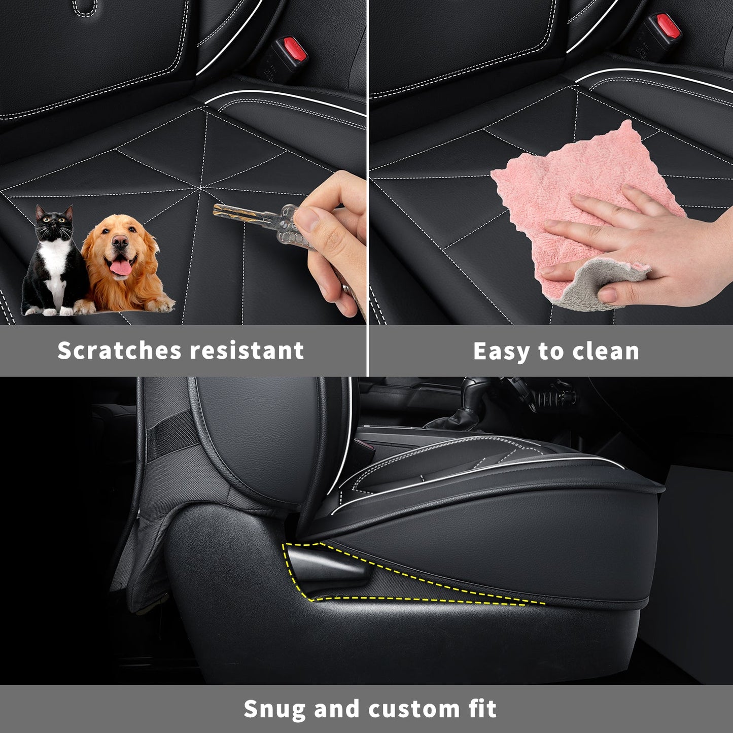 2005-2023 Tacoma Seat Covers Custom Double Cab,Waterproof leather seat cover, all seasons including trims like SR, SR5, Limited, TRD Off Road, TRD Pro, TRD Sport, etc. comfortable and breathable