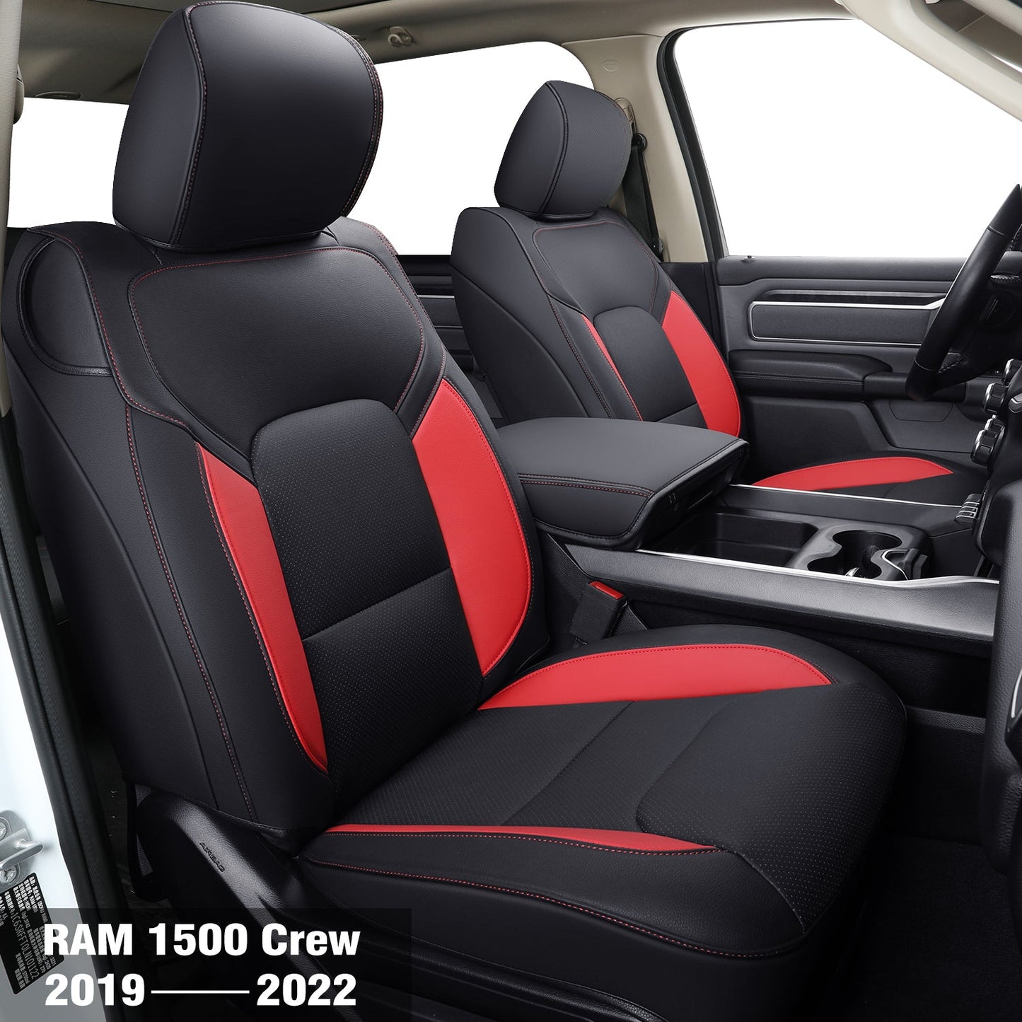 Ram 1500 2011-2019 2020 2021 2022 2023 2024 Crew Cab Waterproof Seat Covers FullSet, Custom Fit Ram Bighorn Laramie Limited Rebel Longhorn Pickup with 4/6 Split Rear Seat
