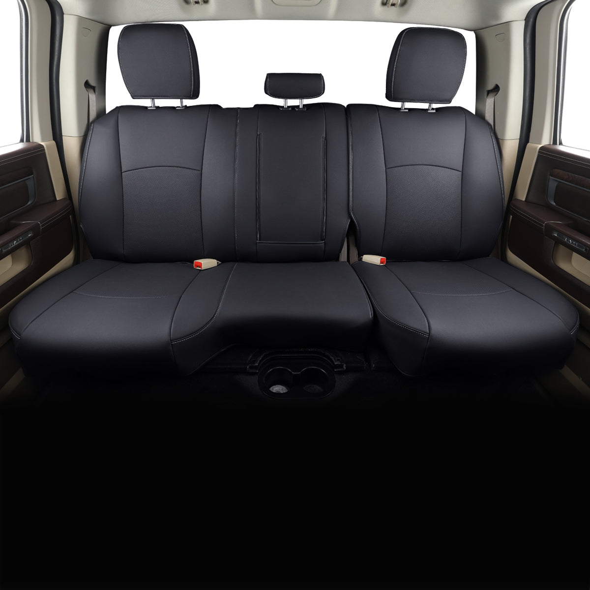 Ram 1500 2011-2019 2020 2021 2022 2023 2024 Crew Cab Waterproof Seat Covers FullSet, Custom Fit Ram Bighorn Laramie Limited Rebel Longhorn Pickup with 4/6 Split Rear Seat