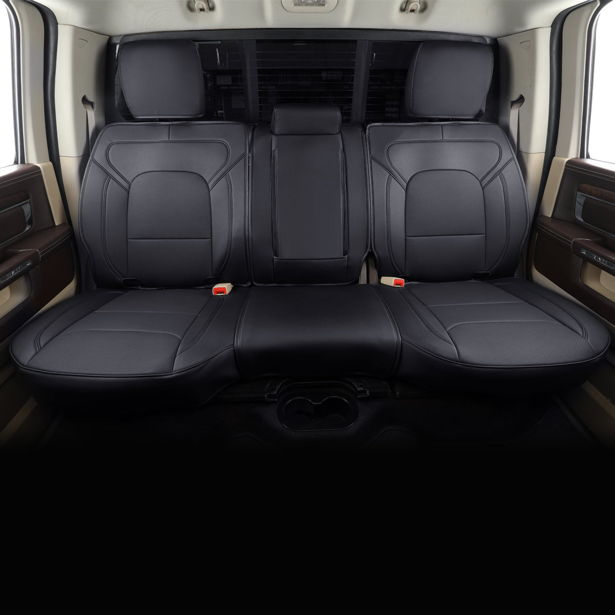 Ram 1500 2011-2019 2020 2021 2022 2023 2024 Crew Cab Waterproof Seat Covers FullSet, Custom Fit Ram Bighorn Laramie Limited Rebel Longhorn Pickup with 4/6 Split Rear Seat