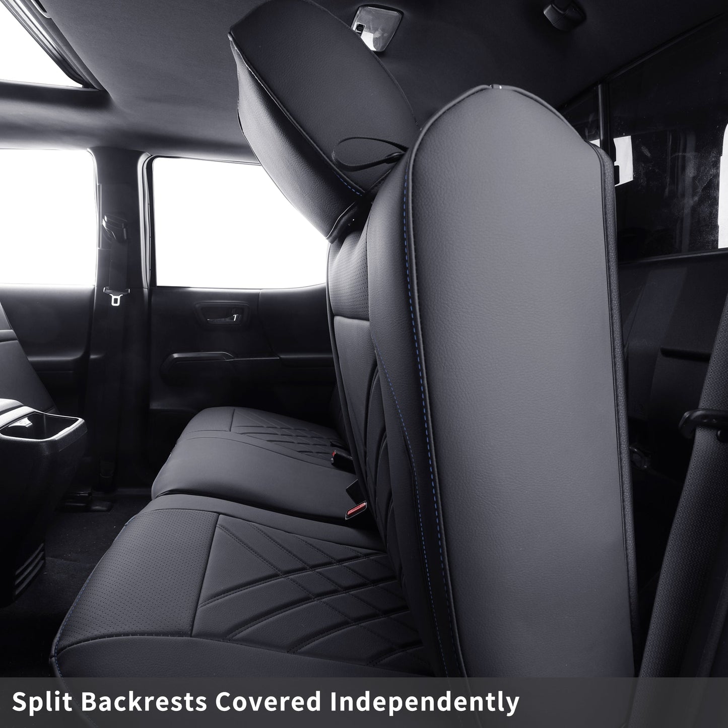 Tacoma Full Seat Covers, suitable for Tacoma 2016-2023 Seat covers for five persons double cab, artificial leather, four seasons available, breathable and comfortable