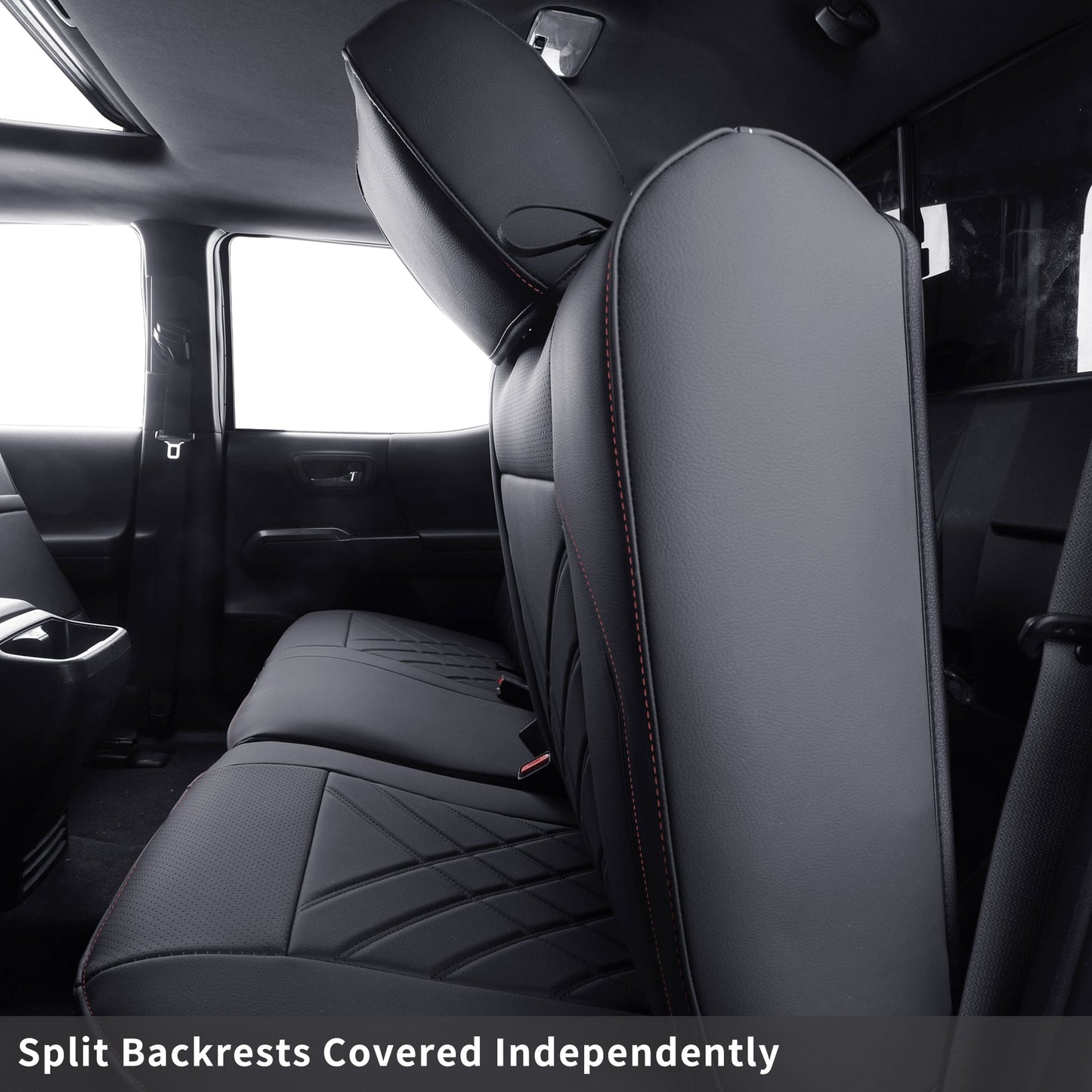 Tacoma Full Seat Covers, suitable for Tacoma 2016-2023 Seat covers for five persons double cab, artificial leather, four seasons available, breathable and comfortable