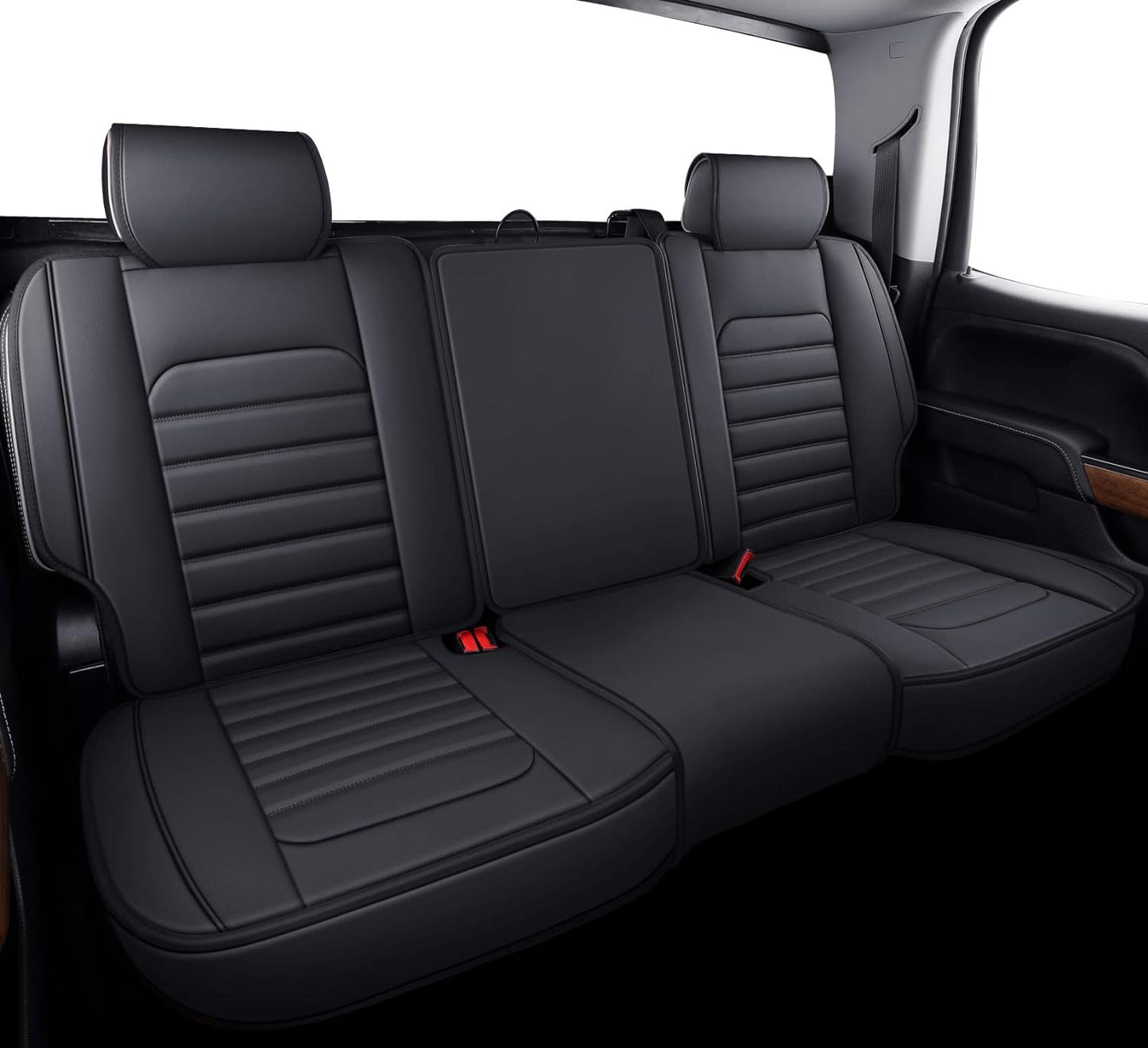 Chevy Chevrolet Silverado GMC Sierra Car Seat Covers Fit 2007-2023 2024 1500/2500/3500HD Truck Waterproof Leather Crew Double Extended Cab Cushion Covers