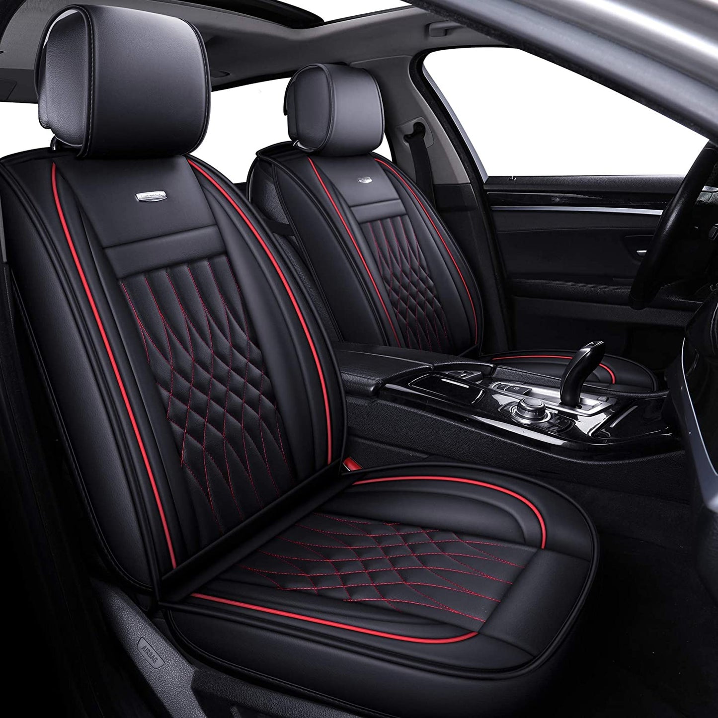 Seat Covers fit for Ford F150 Crew Cab from 2015 to 2024 and fit for F250 F350 F450 Crew Cab from 2017 to 2024 with Faux Leather