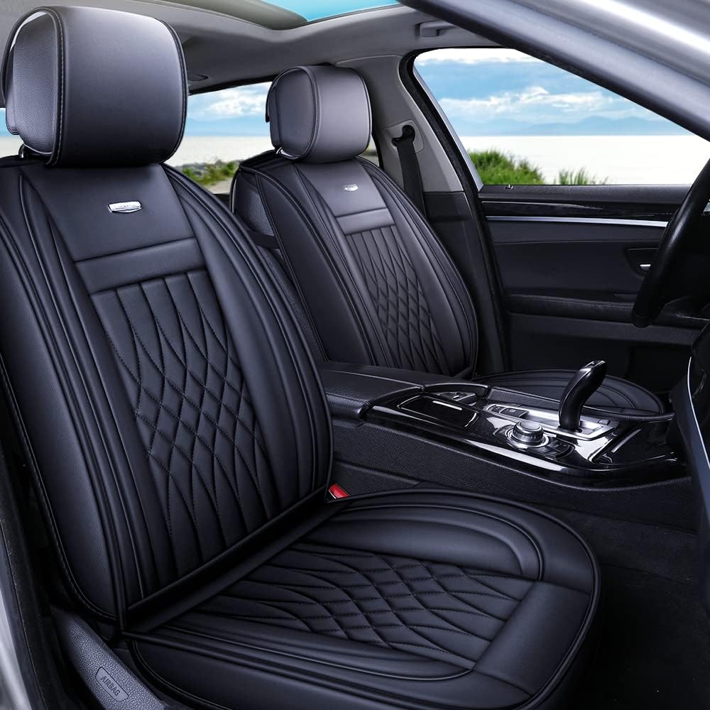 Seat Covers fit for Ford F150 Crew Cab from 2015 to 2024 and fit for F250 F350 F450 Crew Cab from 2017 to 2024 with Faux Leather