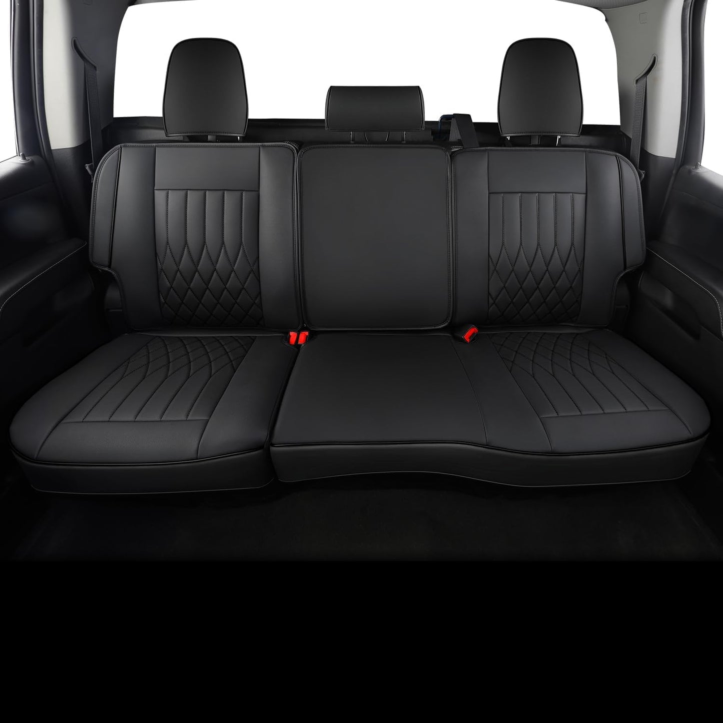 Silverado Faux Leather Seat Covers, Fit for 2014-2024 Chevy Silverado GMC Sierra 1500 and 2020-2024 2500HD 3500HD Crew Cab
