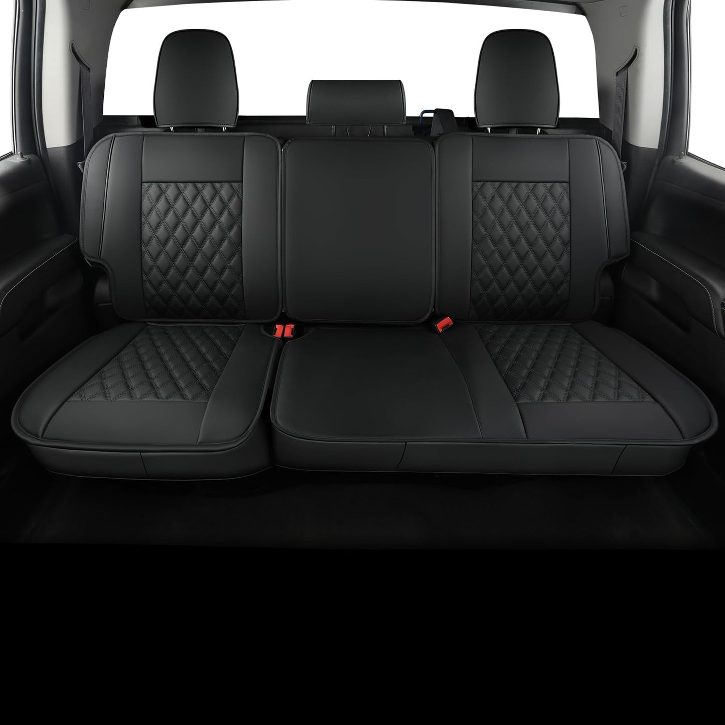 Silverado Faux Leather Seat Covers, Fit for 2014-2024 Chevy Silverado GMC Sierra 1500 and 2020-2024 2500HD 3500HD Crew Cab