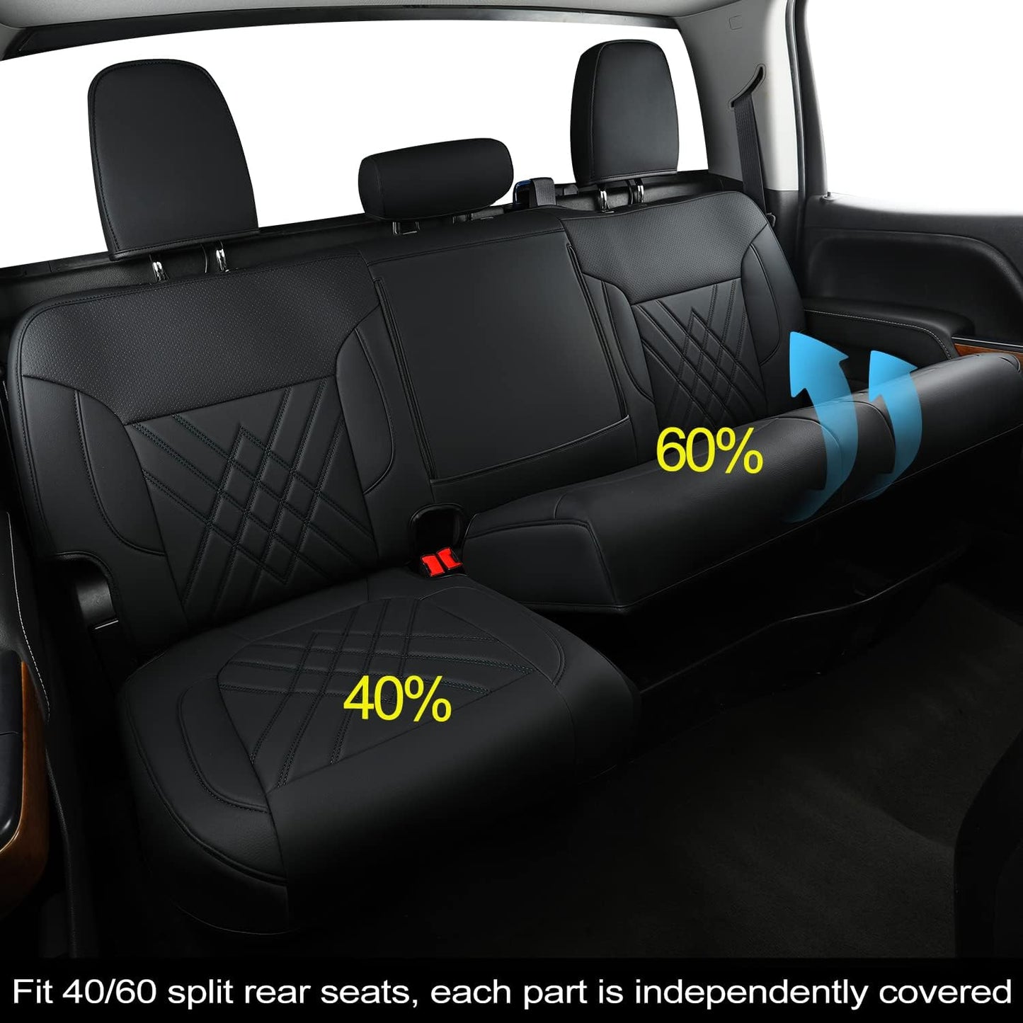 2007-2024 Silverado seat covers Custom&Sierra 1500 2500 3500HD Trucks leather CustomSeat Covers Cars Pickups Full Set, Fit Trims Like LT,LTZ,RST