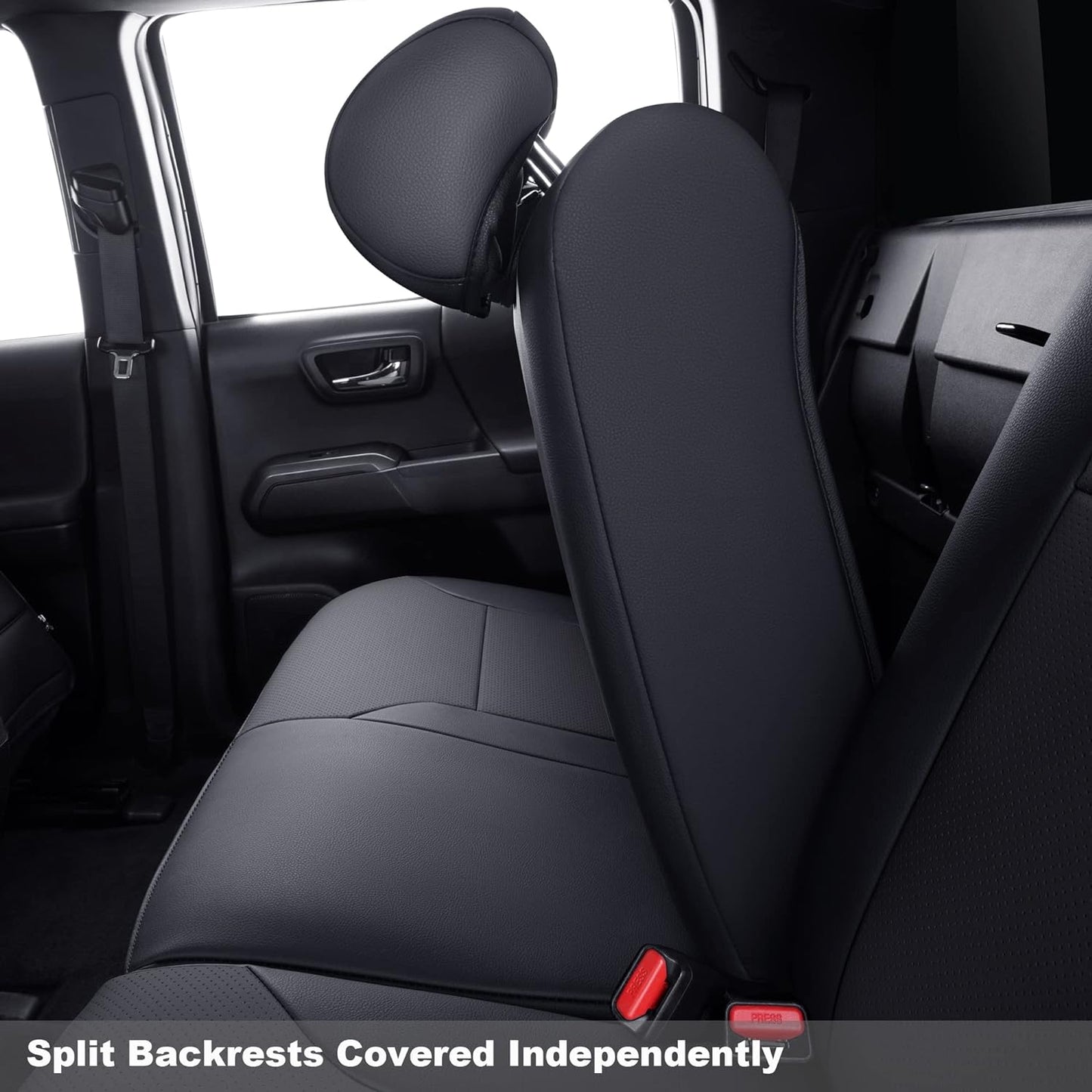 Tacoma Seat Covers Custom Fit 2016-2023 Tacoma Crew Cab with Faux Leather