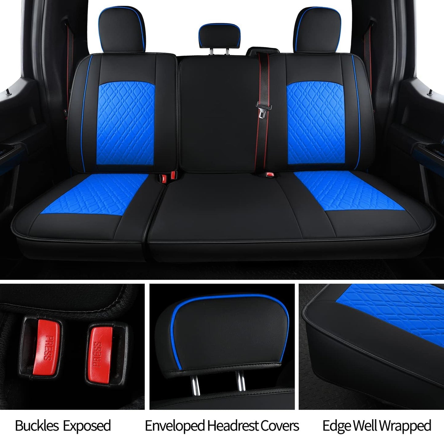 F150 Full Set Seat Covers, Fit 2015-2023 Ford F150 and 2017-2023 F250 F350 F450