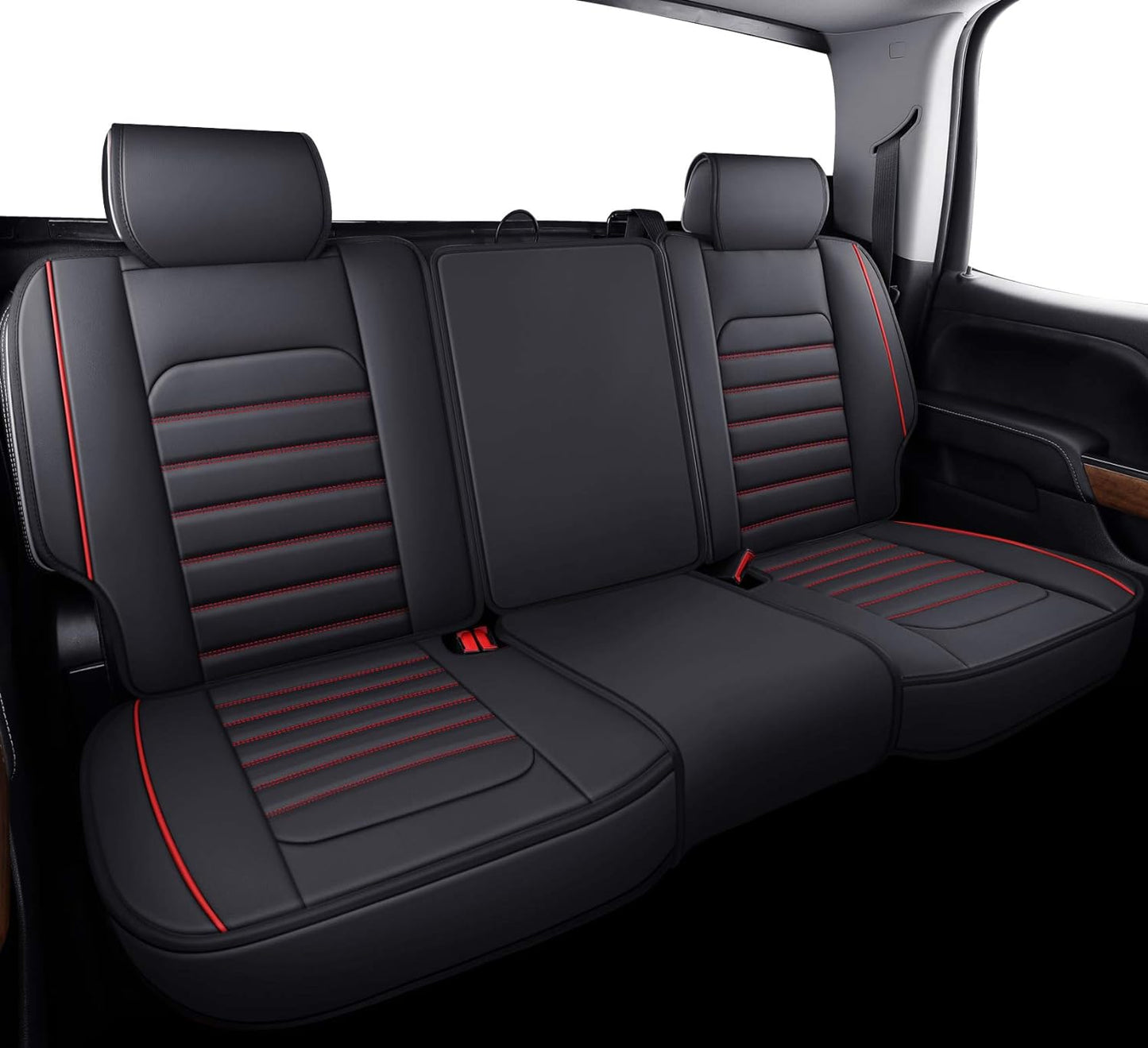 Chevy Chevrolet Silverado GMC Sierra Car Seat Covers Fit 2007-2023 2024 1500/2500/3500HD Truck Waterproof Leather Crew Double Extended Cab Cushion Covers