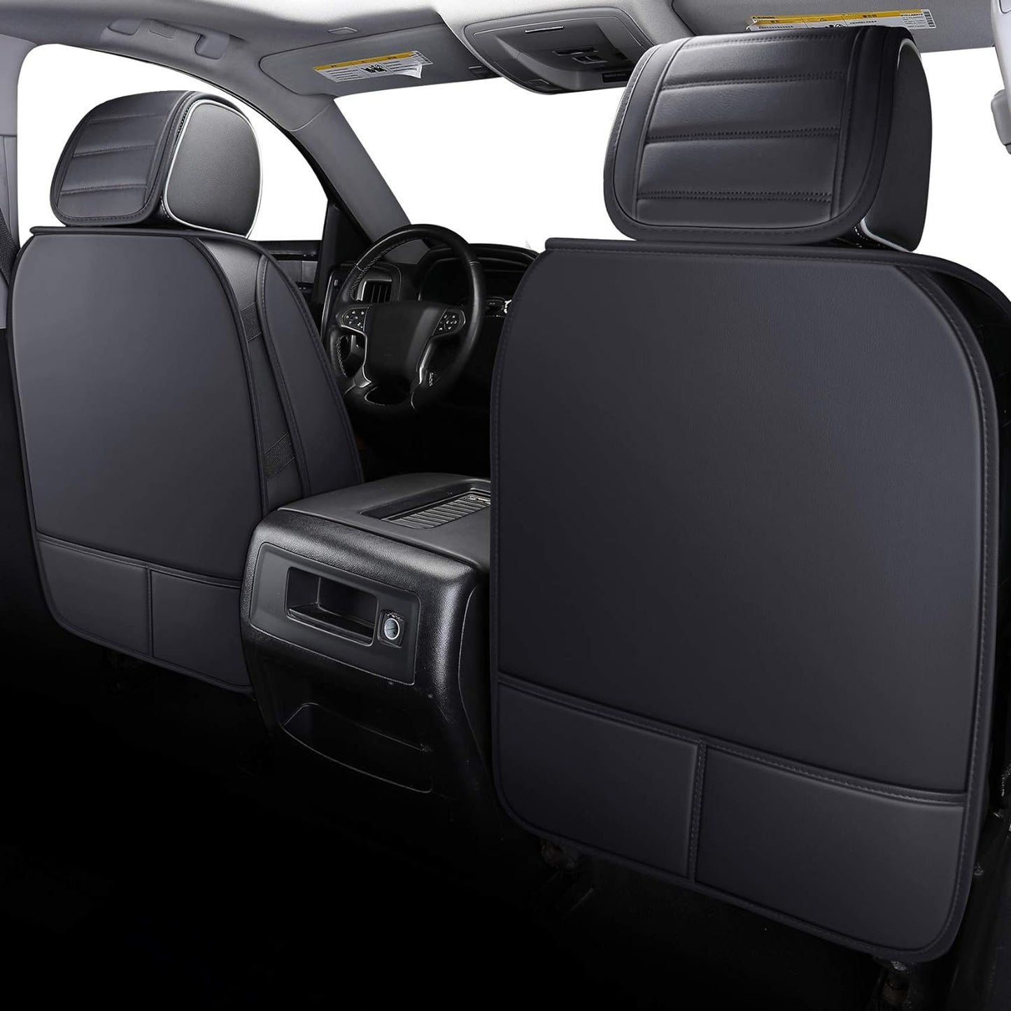 Chevy Chevrolet Silverado GMC Sierra Car Seat Covers Fit 2007-2023 2024 1500/2500/3500HD Truck Waterproof Leather Crew Double Extended Cab Cushion Covers