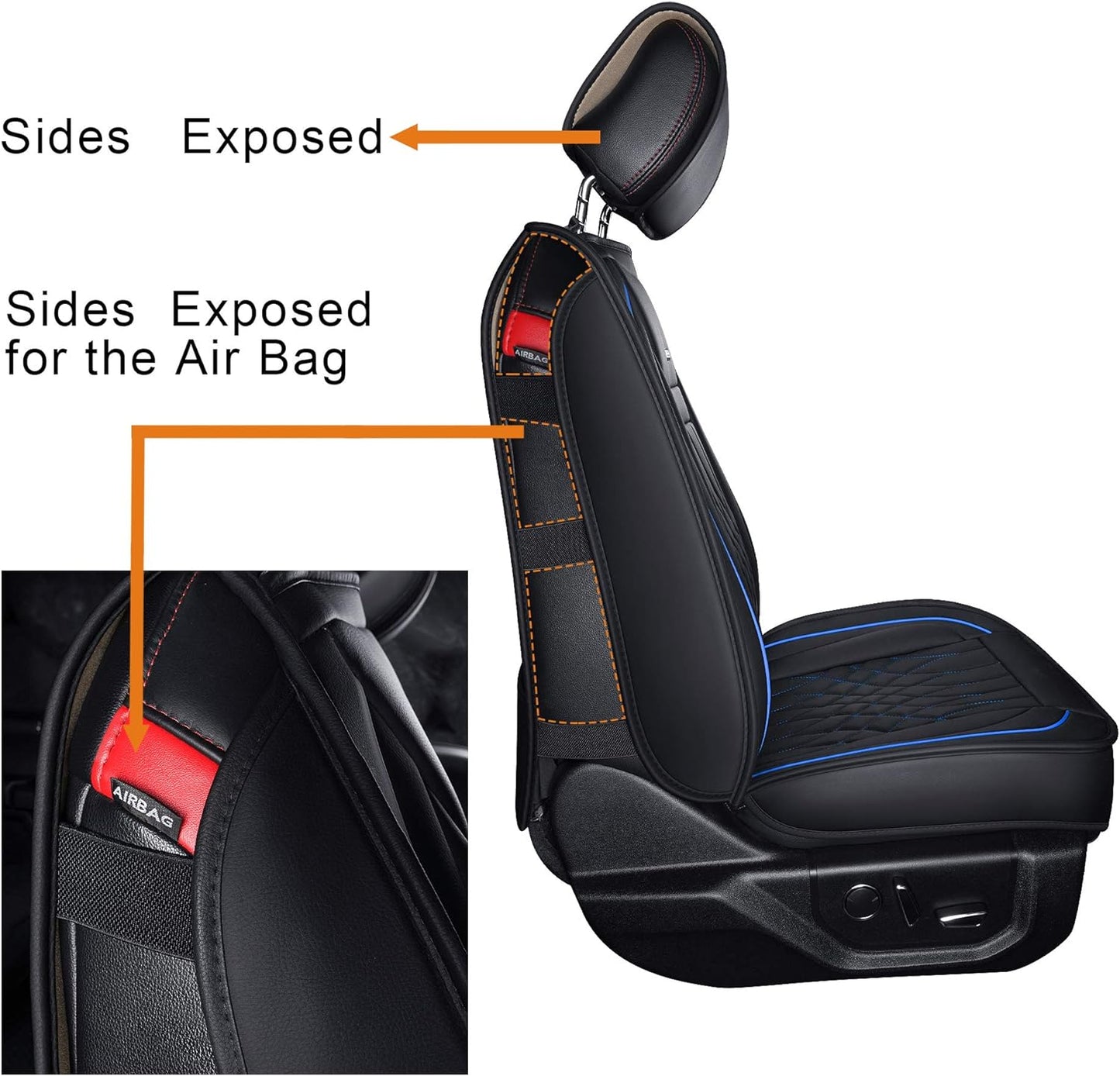 Seat Covers fit for Ford F150 Crew Cab from 2015 to 2024 and fit for F250 F350 F450 Crew Cab from 2017 to 2024 with Faux Leather