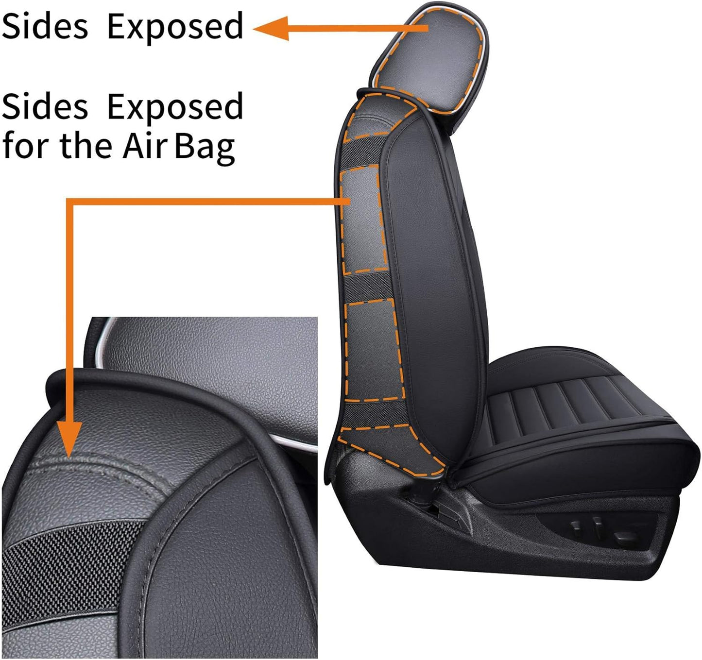 Chevy Chevrolet Silverado GMC Sierra Car Seat Covers Fit 2007-2023 2024 1500/2500/3500HD Truck Waterproof Leather Crew Double Extended Cab Cushion Covers