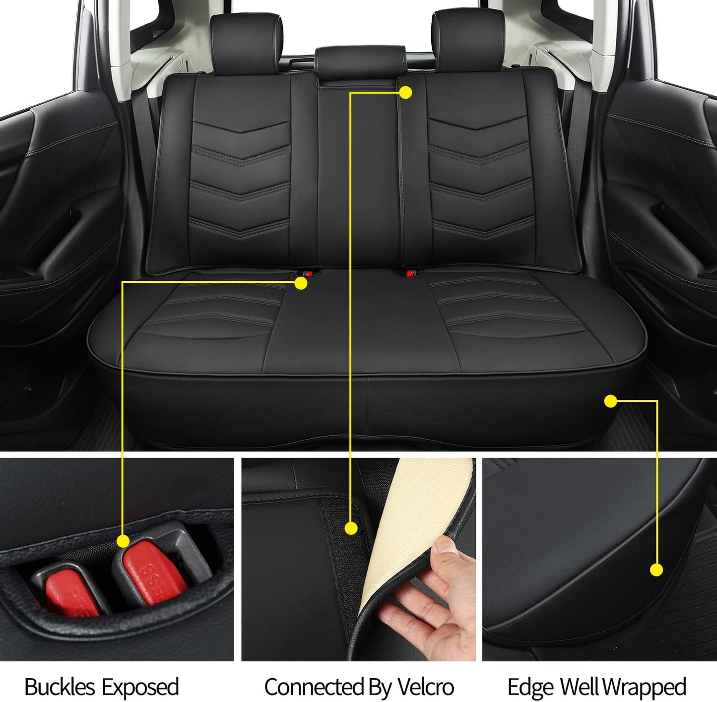 Subaru Seat Forester/Outback Covers Full Set, fit for 2014-2024 Subaru Forester Outback Sport Limited Touring Platinum with Water Proof Faux Leather Versatile, comfortable leather for all seasons