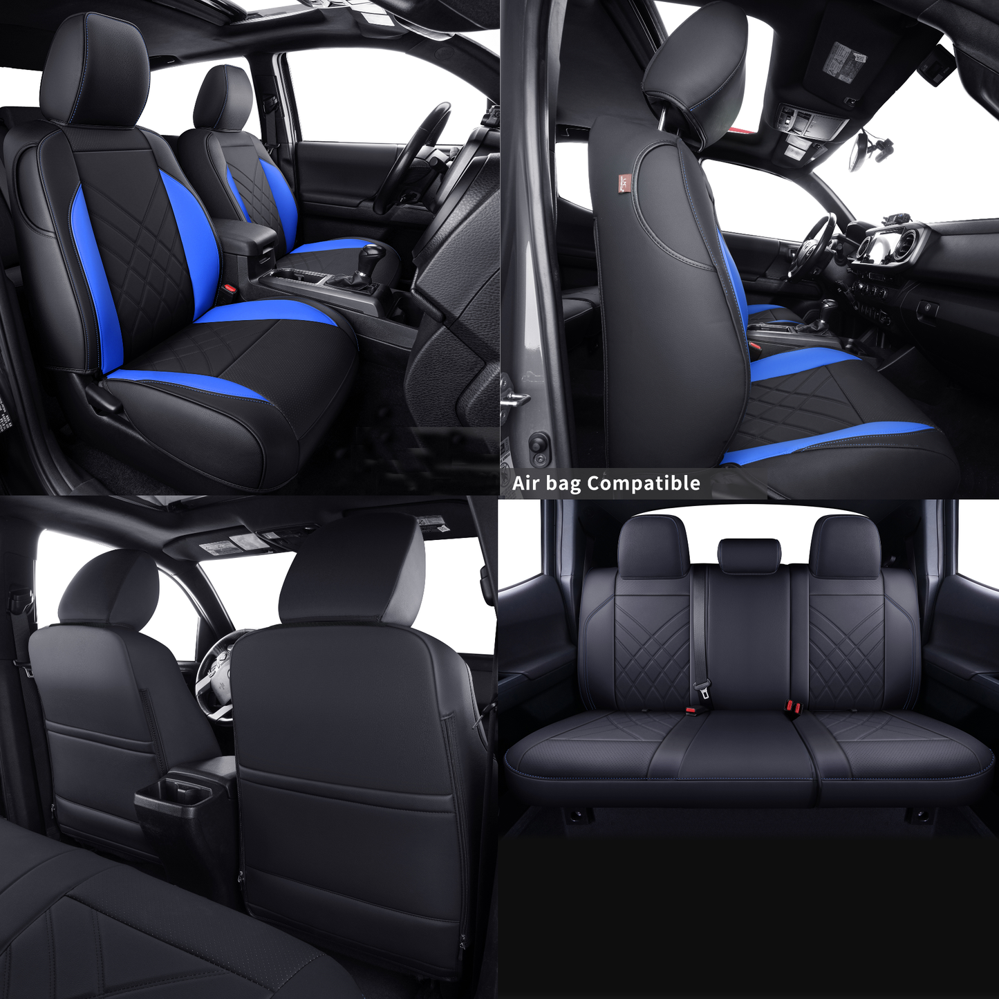 Tacoma Full Seat Covers, suitable for Tacoma 2016-2023 Seat covers for five persons double cab, artificial leather, four seasons available, breathable and comfortable