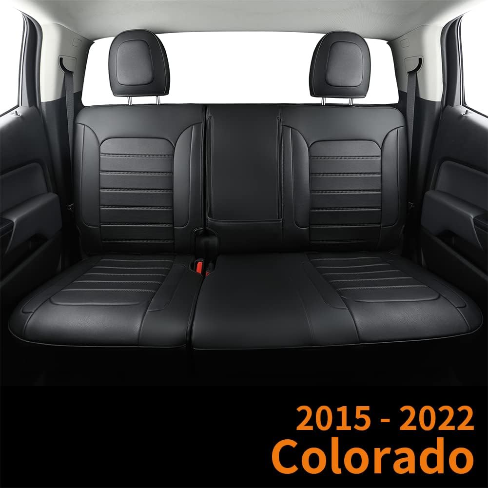 Colorado Seat Covers suitable for Chevrolet 2015-2022 Colorado cab Z71 LT ZR2 work truck and 2015-2024 GMC Canyon fully enclosed seat cover with waterproof faux leather