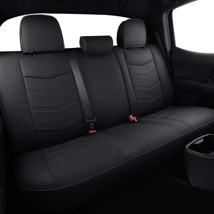 2005-2023 Tacoma Seat Covers Full Set Waterproof leather for Tacoma Double/Crew Cab SR SR5 TRD Sport TRD Off-Road PreRunner Trims, with Waterproof Faux Leather All-enveloping, four seasons general, wear-resistant and scratch-resistant
