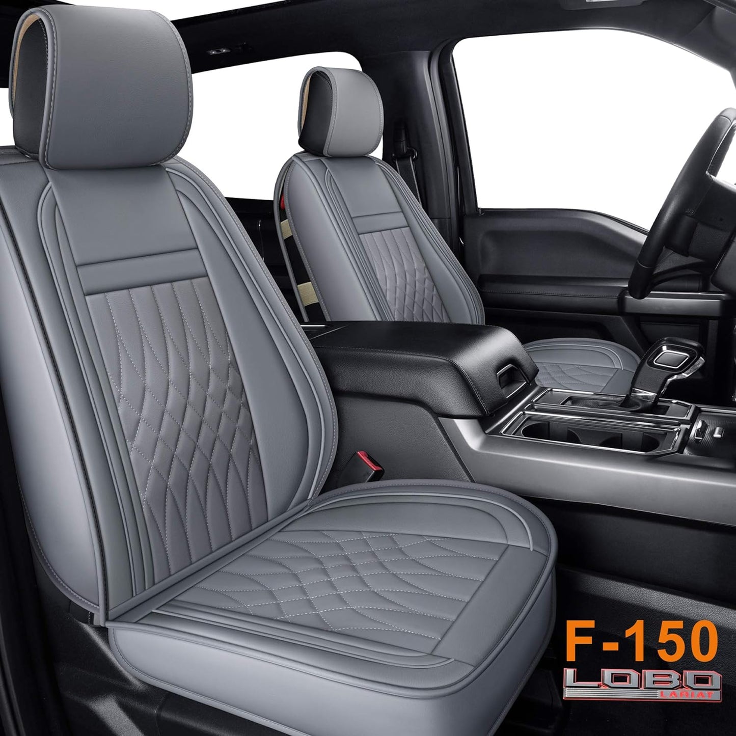 Seat Covers fit for Ford F150 Crew Cab from 2015 to 2024 and fit for F250 F350 F450 Crew Cab from 2017 to 2024 with Faux Leather