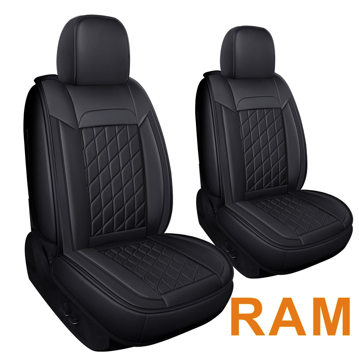 Ram 1500 Seat Covers Front and Back, Also Fit for Minority of The 2006-2020 Ram 2500 3500 Crew Cab& Quad Cab Pickup, with Faux Leather