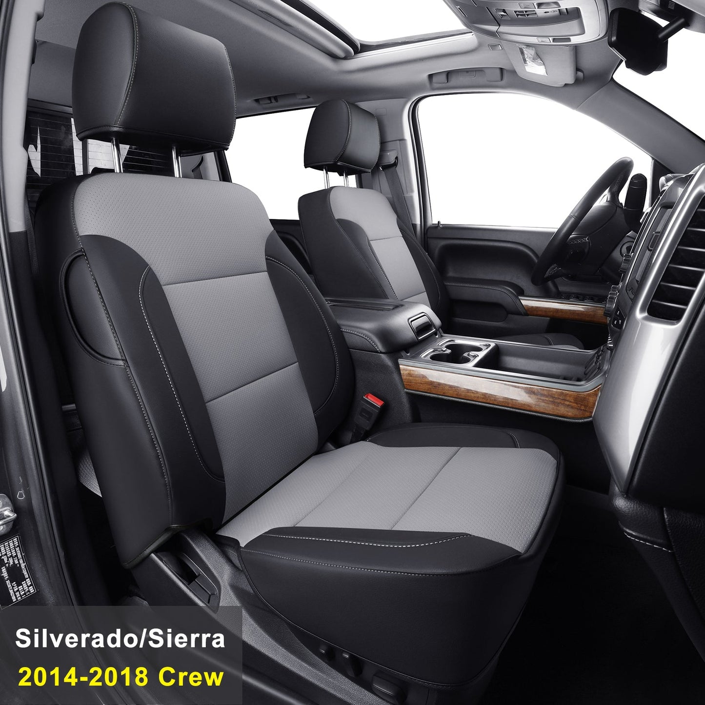 Custom Silverado Seat Covers 2007-2024 Chevrolet Silverado Sierra 1500/2500HD/3500HD crew, all-covered seat covers，dual, extended cab, waterproof leather, , all seasons