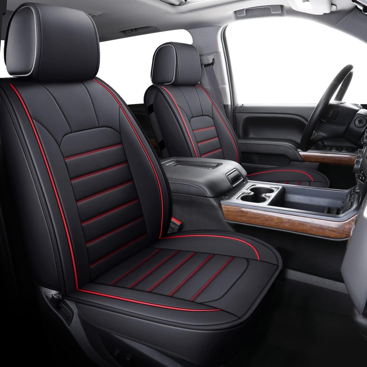 Silverado Seat Covers Fit for 2007-2024 Chevy Silverado Sierra 1500/2500 HD / 3500 HD Crew,Double,Extended Cab with Water Proof Faux Leather