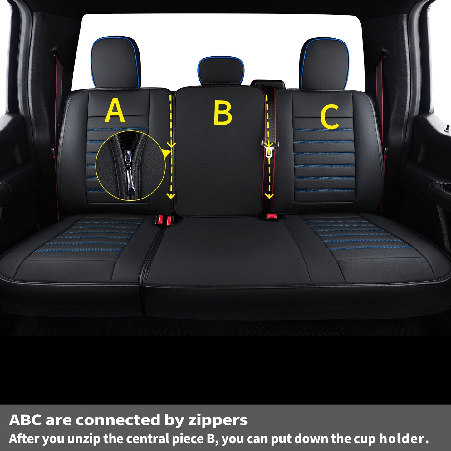 F150 Seat Covers Full Set with Waterproof Leather, Automotive Vehicle Cushion Cover for Cars SUV Pick-up Truck Fit for 2009 to 2024 Ford F150 Carhartt and 2017 to 2023 F250 F350 F450