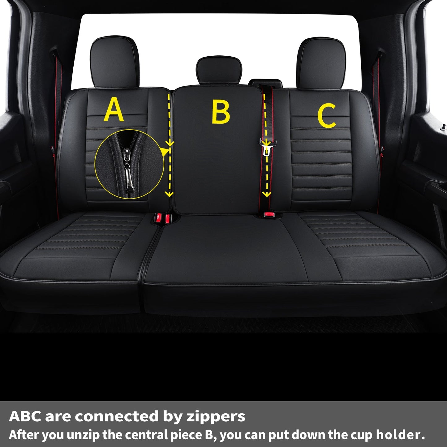F150 Seat Covers Full Set with Waterproof Leather, Automotive Vehicle Cushion Cover for Cars SUV Pick-up Truck Fit for 2009 to 2024 Ford F150 Carhartt and 2017 to 2023 F250 F350 F450