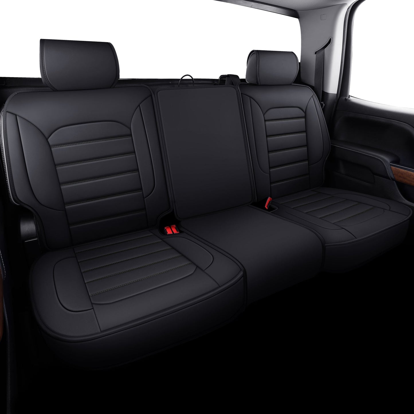 Silverado Seat Covers Fit for 2007-2024 Chevy Silverado Sierra 1500/2500 HD / 3500 HD Crew,Double,Extended Cab with Water Proof Faux Leather