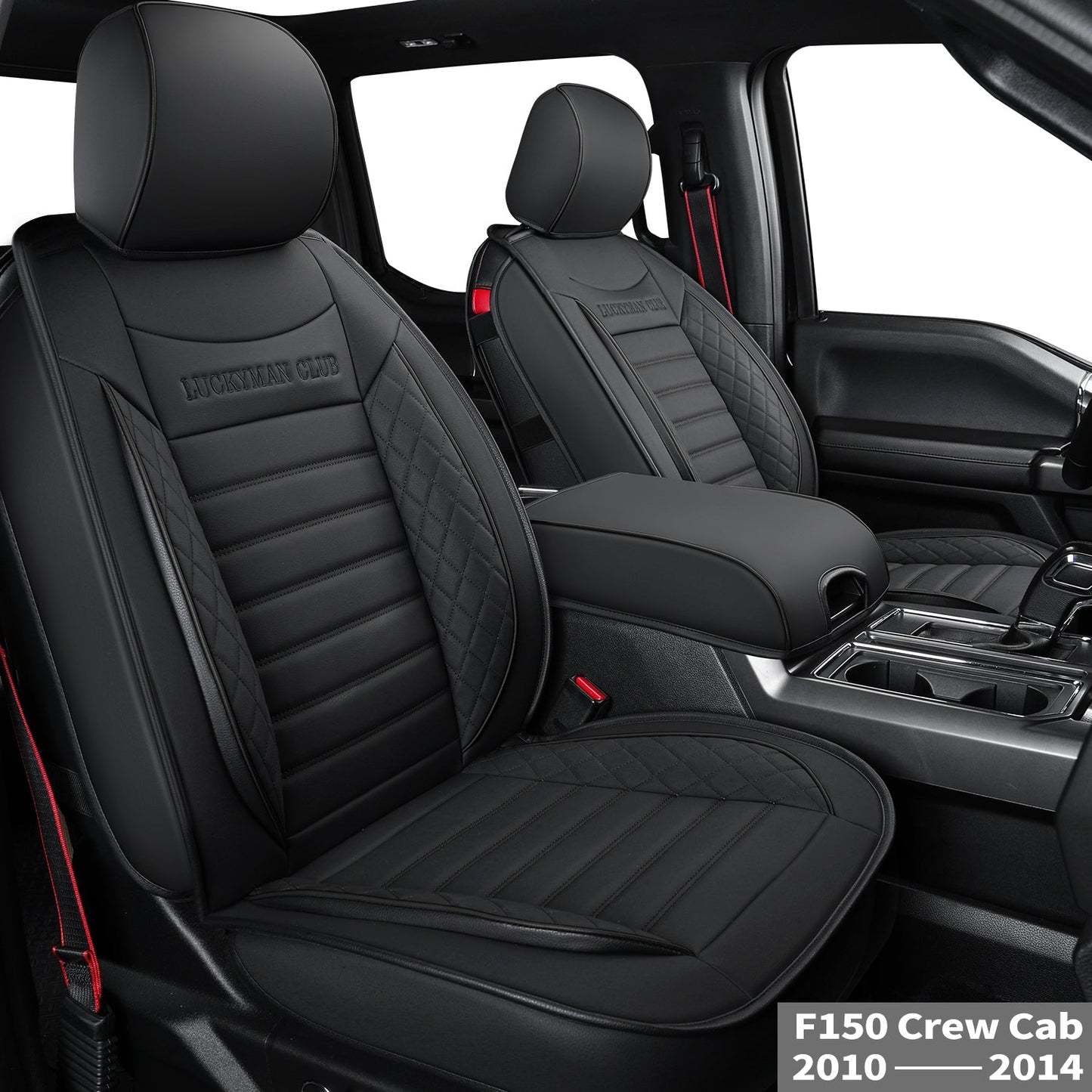 F150 Seat Covers Full Set with Waterproof Leather, Automotive Vehicle Cushion Cover for Cars SUV Pick-up Truck Fit for 2009 to 2024 Ford F150 Carhartt and 2017 to 2023 F250 F350 F450