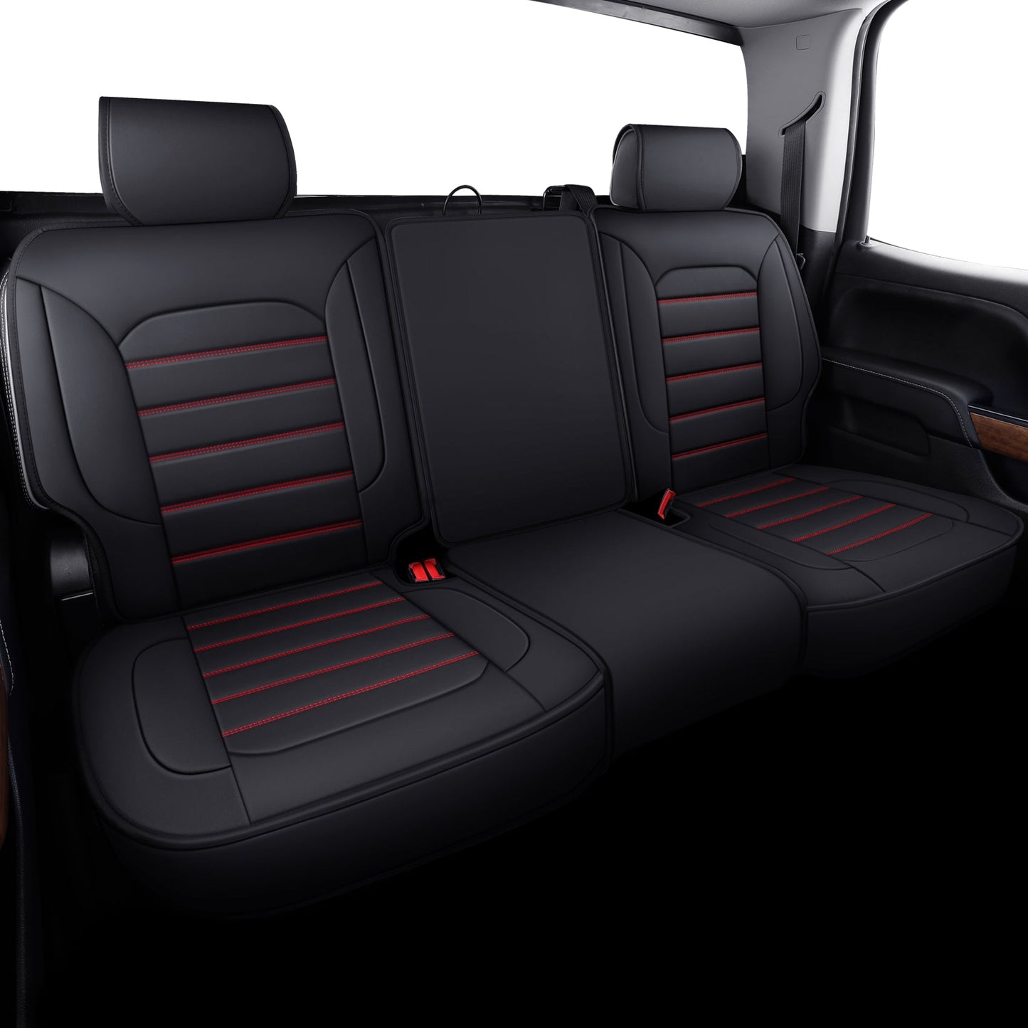 Silverado Seat Covers Fit for 2007-2024 Chevy Silverado Sierra 1500/2500 HD / 3500 HD Crew,Double,Extended Cab with Water Proof Faux Leather
