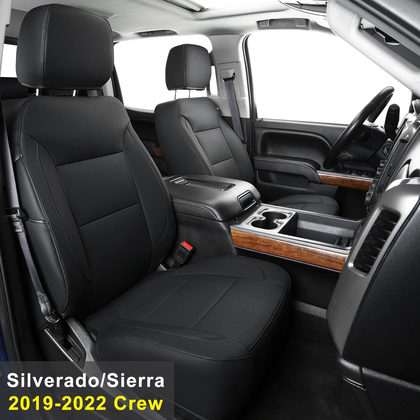 Custom Silverado Seat Covers 2007-2024 Chevrolet Silverado Sierra 1500/2500HD/3500HD crew, all-covered seat covers，dual, extended cab, waterproof leather, , all seasons