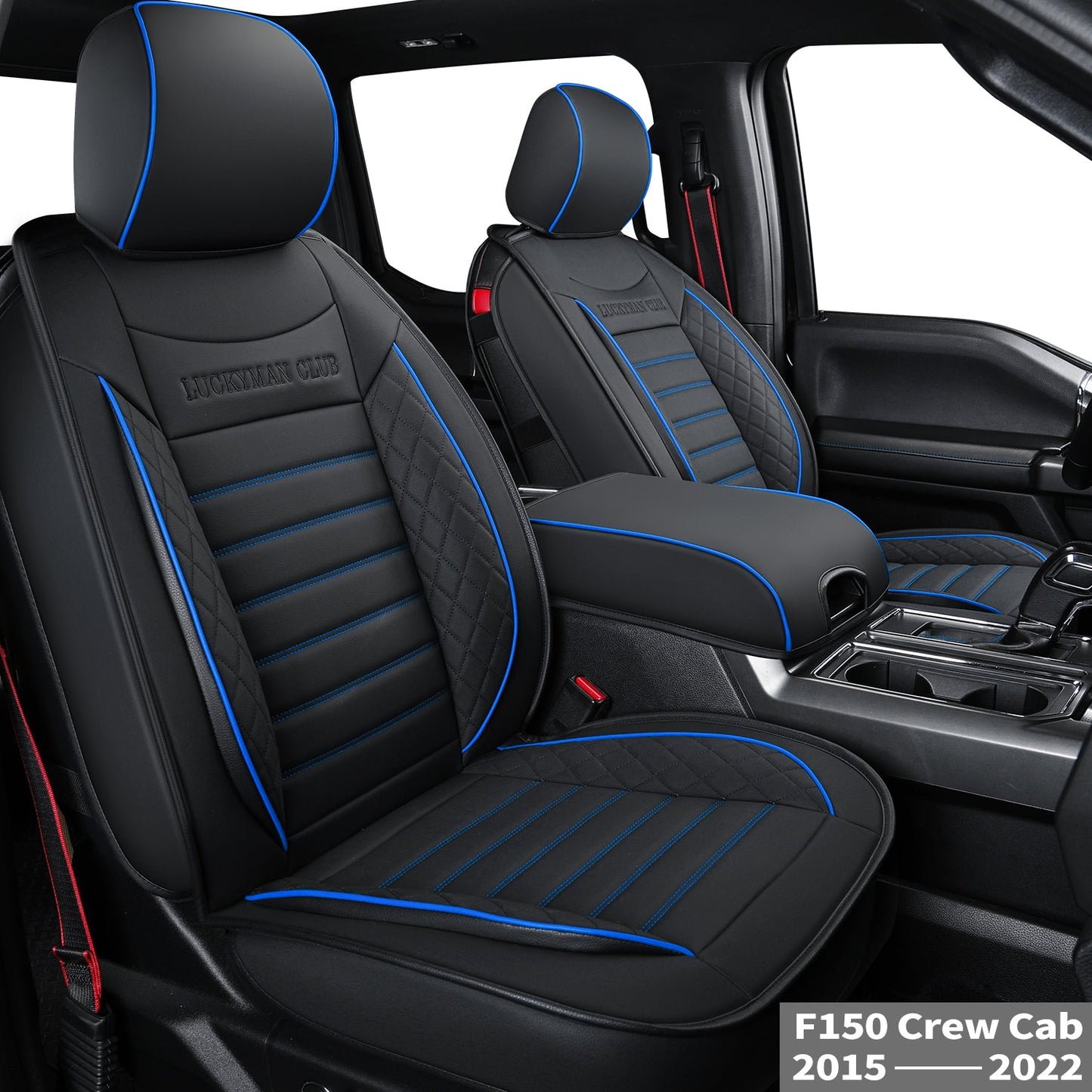 F150 Seat Covers Full Set with Waterproof Leather, Automotive Vehicle Cushion Cover for Cars SUV Pick-up Truck Fit for 2009 to 2024 Ford F150 Carhartt and 2017 to 2023 F250 F350 F450