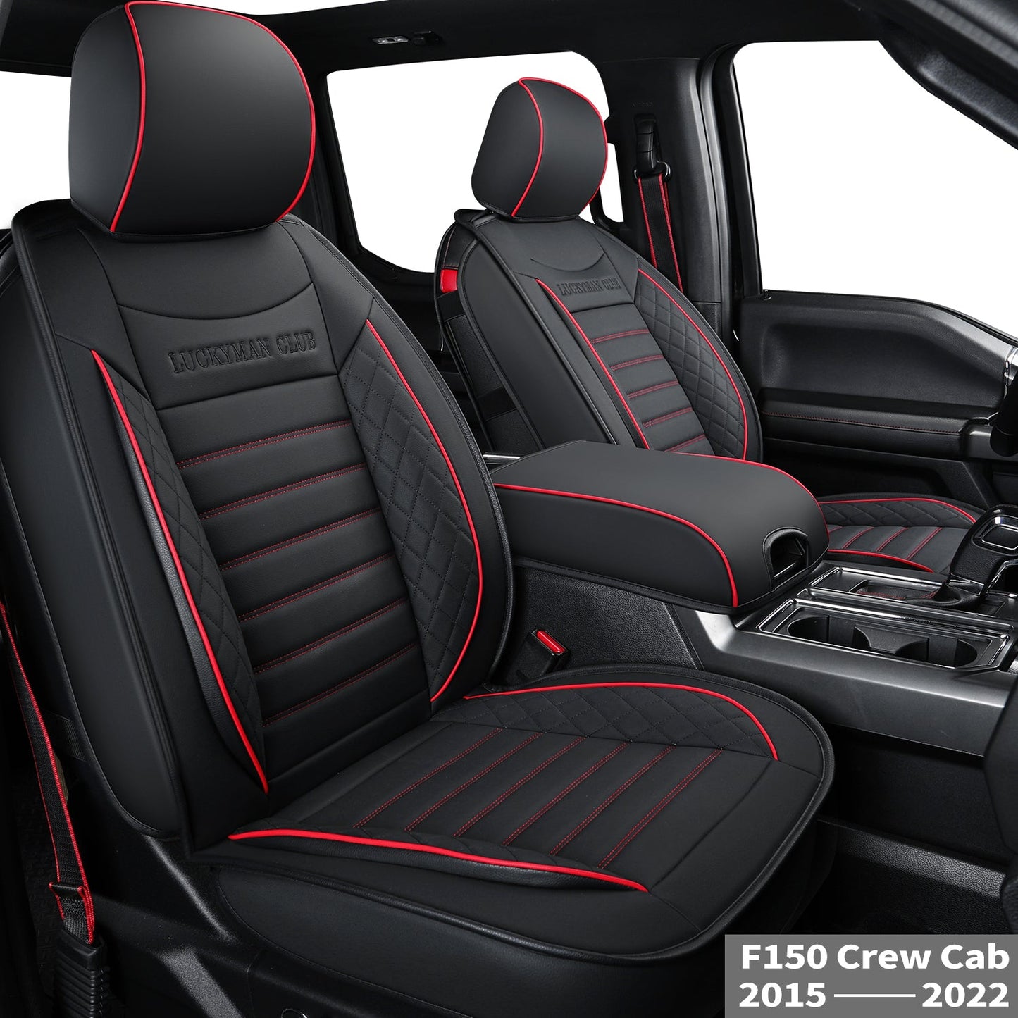 F150 Seat Covers Full Set with Waterproof Leather, Automotive Vehicle Cushion Cover for Cars SUV Pick-up Truck Fit for 2009 to 2024 Ford F150 Carhartt and 2017 to 2023 F250 F350 F450