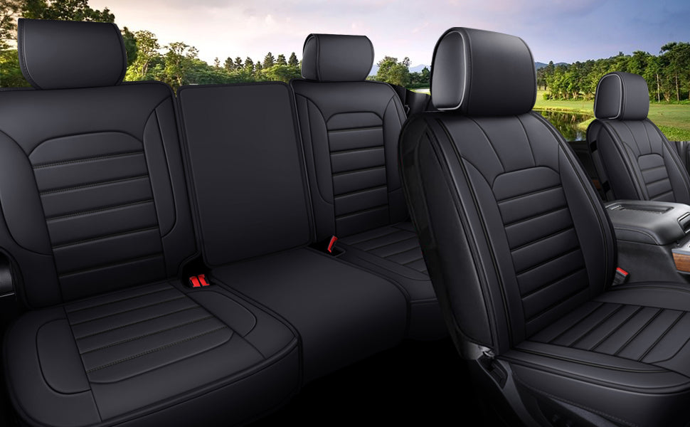 Silverado Seat Covers Fit for 2007-2024 Chevy Silverado Sierra 1500/2500 HD / 3500 HD Crew,Double,Extended Cab with Water Proof Faux Leather