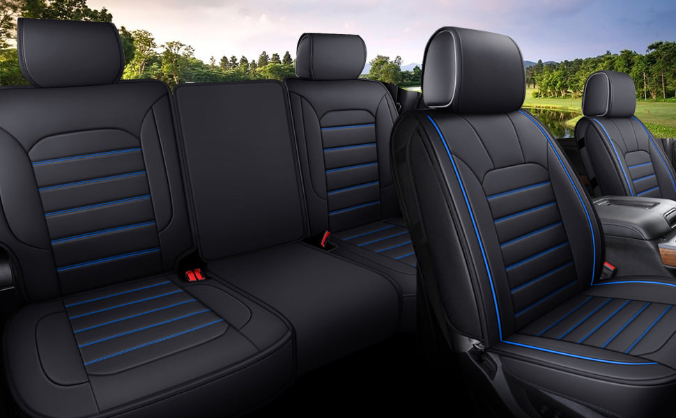 Silverado Seat Covers Fit for 2007-2024 Chevy Silverado Sierra 1500/2500 HD / 3500 HD Crew,Double,Extended Cab with Water Proof Faux Leather