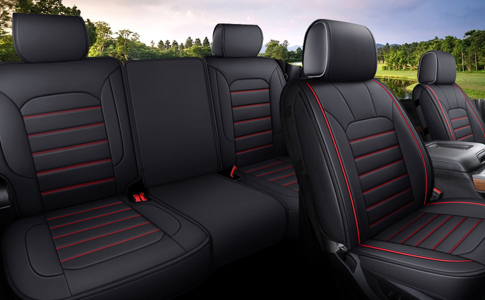 Silverado Seat Covers Fit for 2007-2024 Chevy Silverado Sierra 1500/2500 HD / 3500 HD Crew,Double,Extended Cab with Water Proof Faux Leather