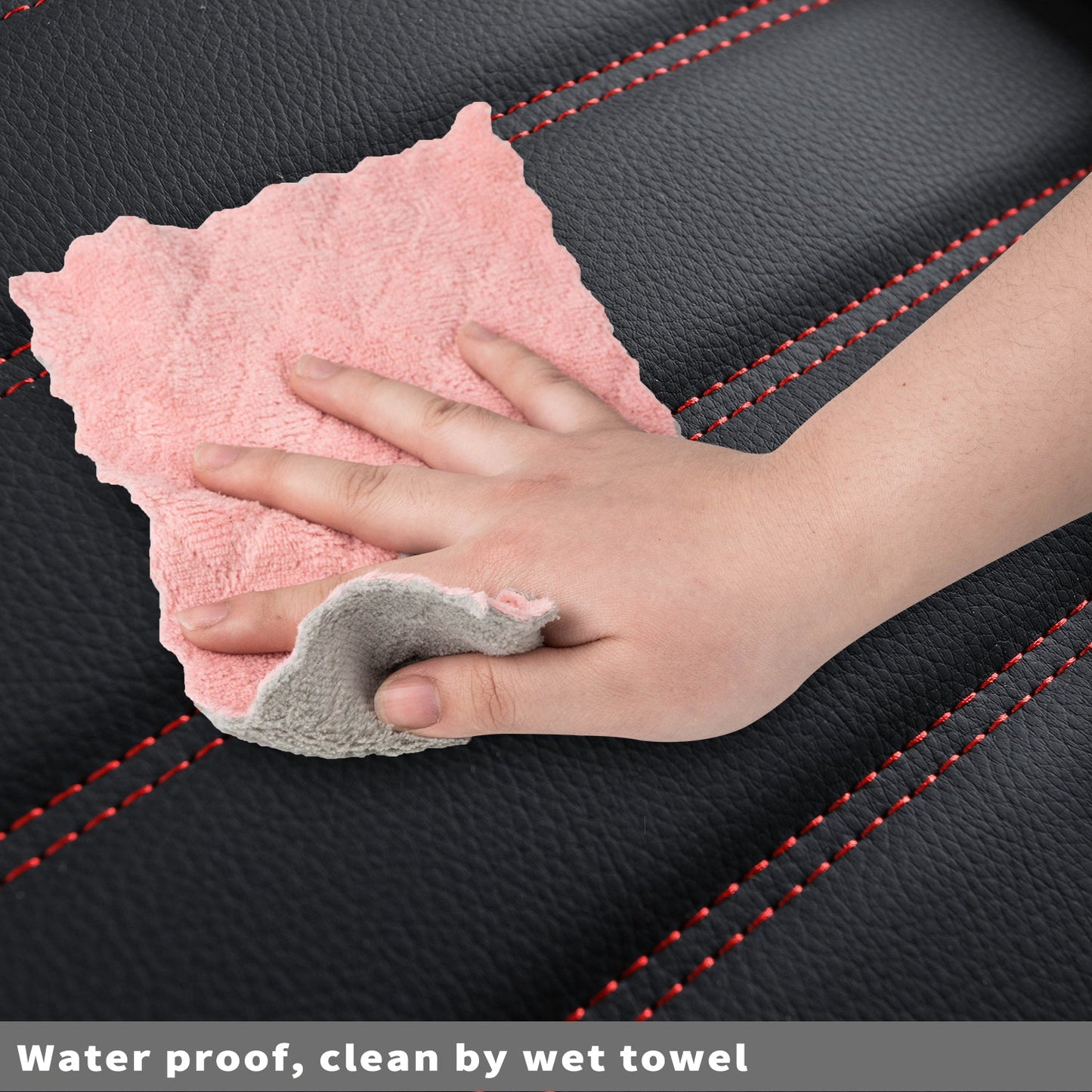 F150 Seat Covers Full Set with Waterproof Leather, Automotive Vehicle Cushion Cover for Cars SUV Pick-up Truck Fit for 2009 to 2024 Ford F150 Carhartt and 2017 to 2023 F250 F350 F450