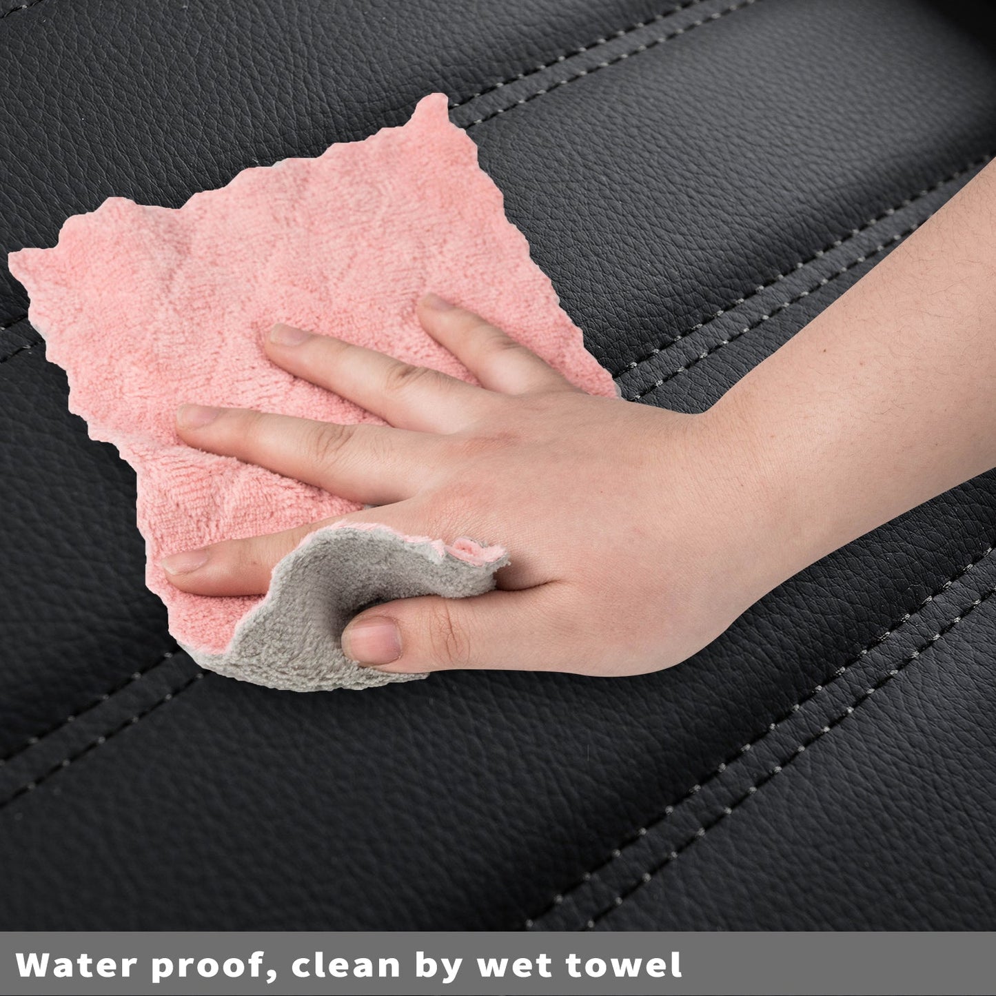 F150 Seat Covers Full Set with Waterproof Leather, Automotive Vehicle Cushion Cover for Cars SUV Pick-up Truck Fit for 2009 to 2024 Ford F150 Carhartt and 2017 to 2023 F250 F350 F450